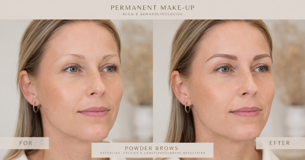 Permanent makeup behandling før og efter hos Desire Skincare